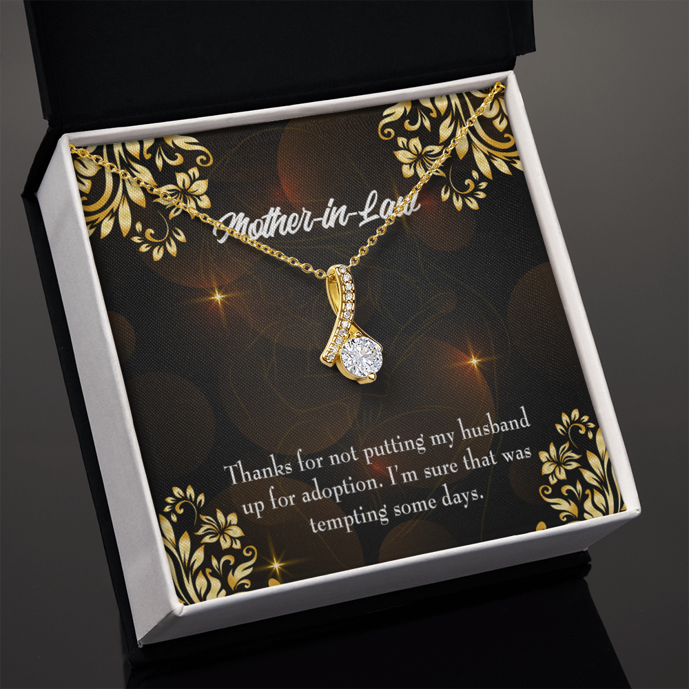 To My Mother-in-Law Funny Mother-in-Law Message Alluring Ribbon Necklace Message Card-Express Your Love Gifts