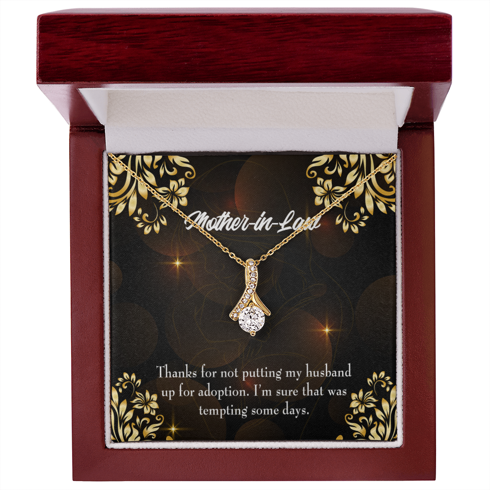 To My Mother-in-Law Funny Mother-in-Law Message Alluring Ribbon Necklace Message Card-Express Your Love Gifts