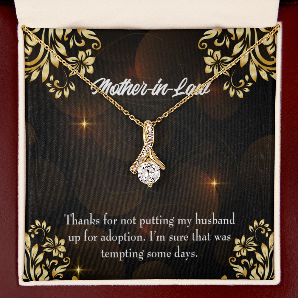 To My Mother-in-Law Funny Mother-in-Law Message Alluring Ribbon Necklace Message Card-Express Your Love Gifts