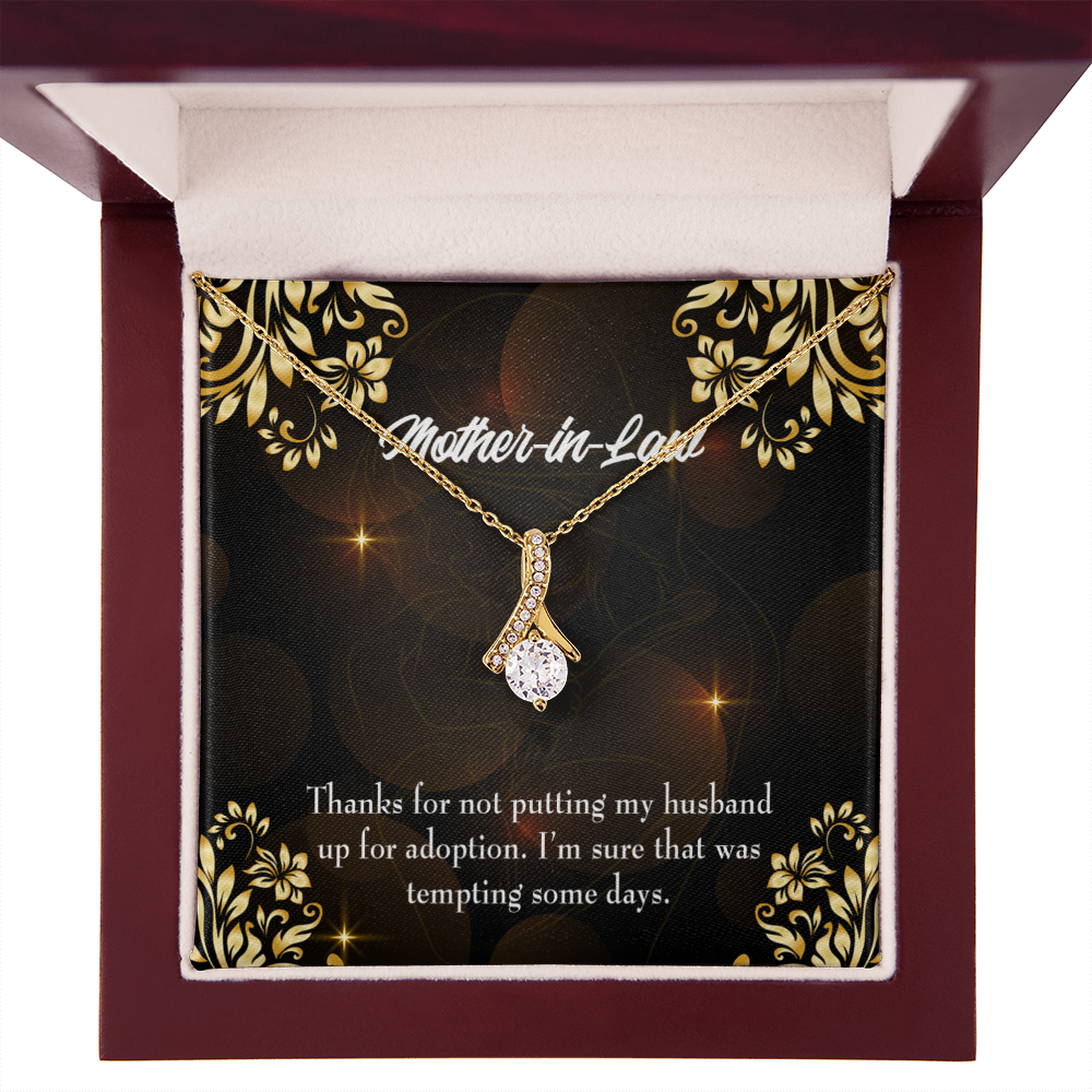 To My Mother-in-Law Funny Mother-in-Law Message Alluring Ribbon Necklace Message Card-Express Your Love Gifts