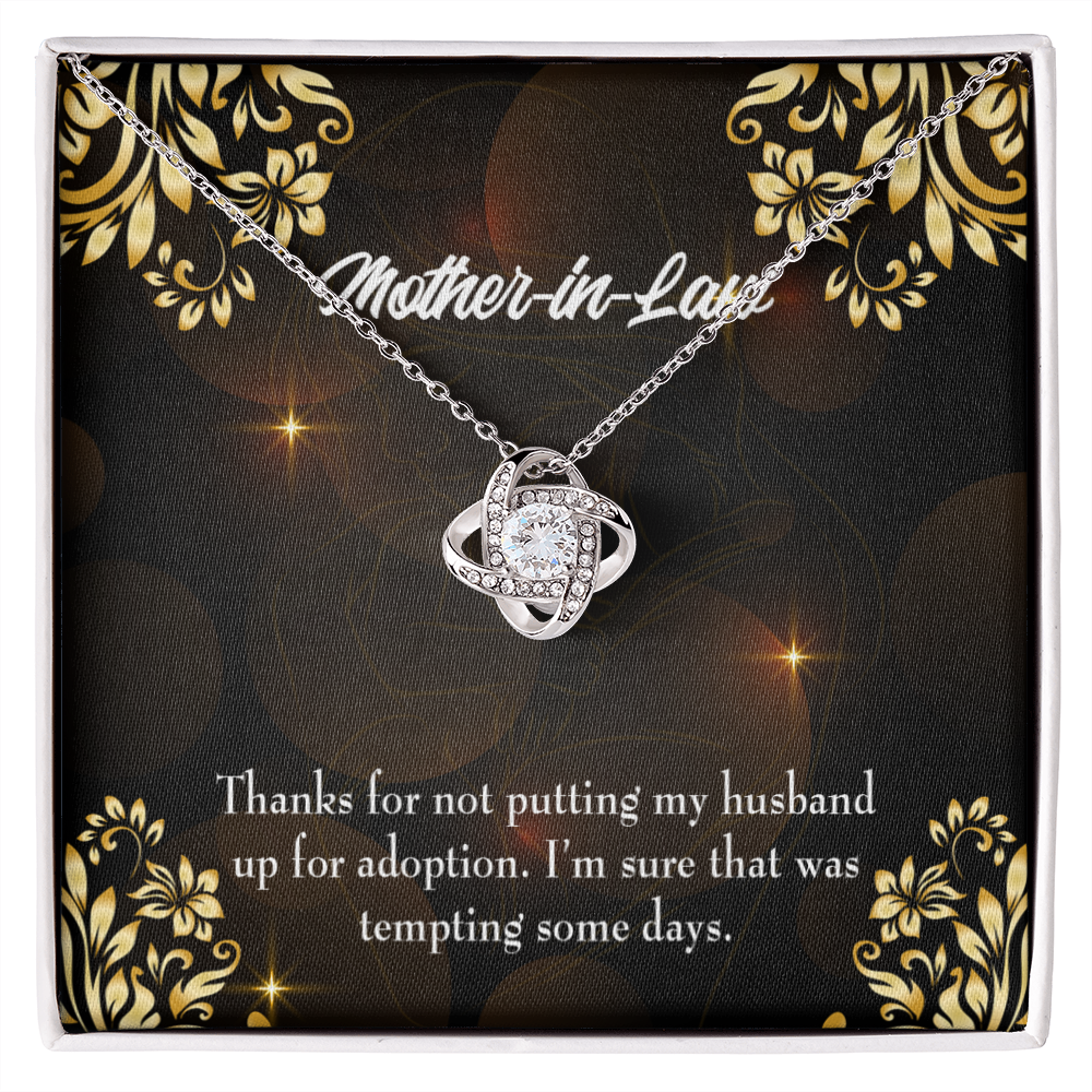 To My Mother-in-Law Funny Mother-in-Law Message Infinity Knot Necklace Message Card-Express Your Love Gifts