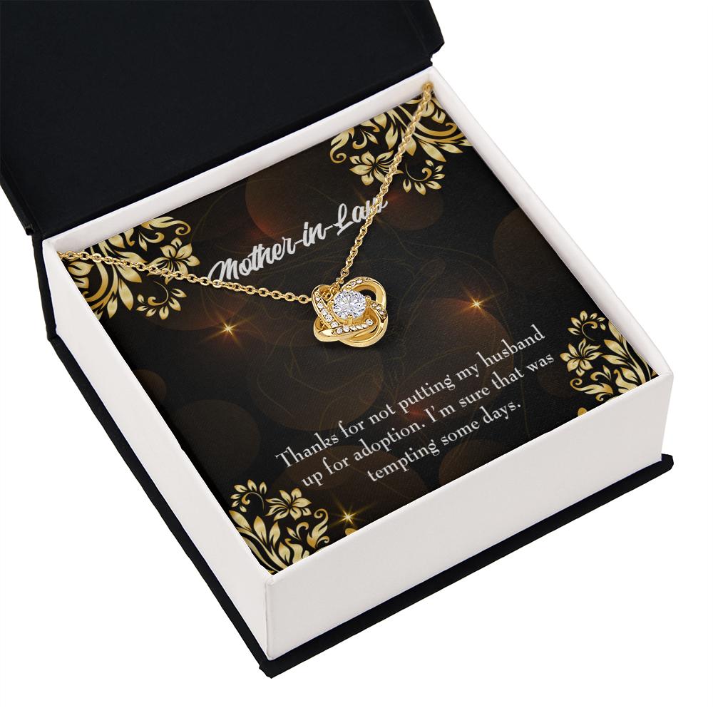 To My Mother-in-Law Funny Mother-in-Law Message Infinity Knot Necklace Message Card-Express Your Love Gifts