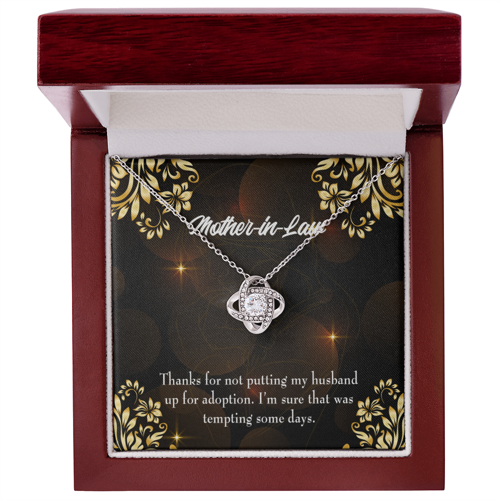 To My Mother-in-Law Funny Mother-in-Law Message Infinity Knot Necklace Message Card-Express Your Love Gifts