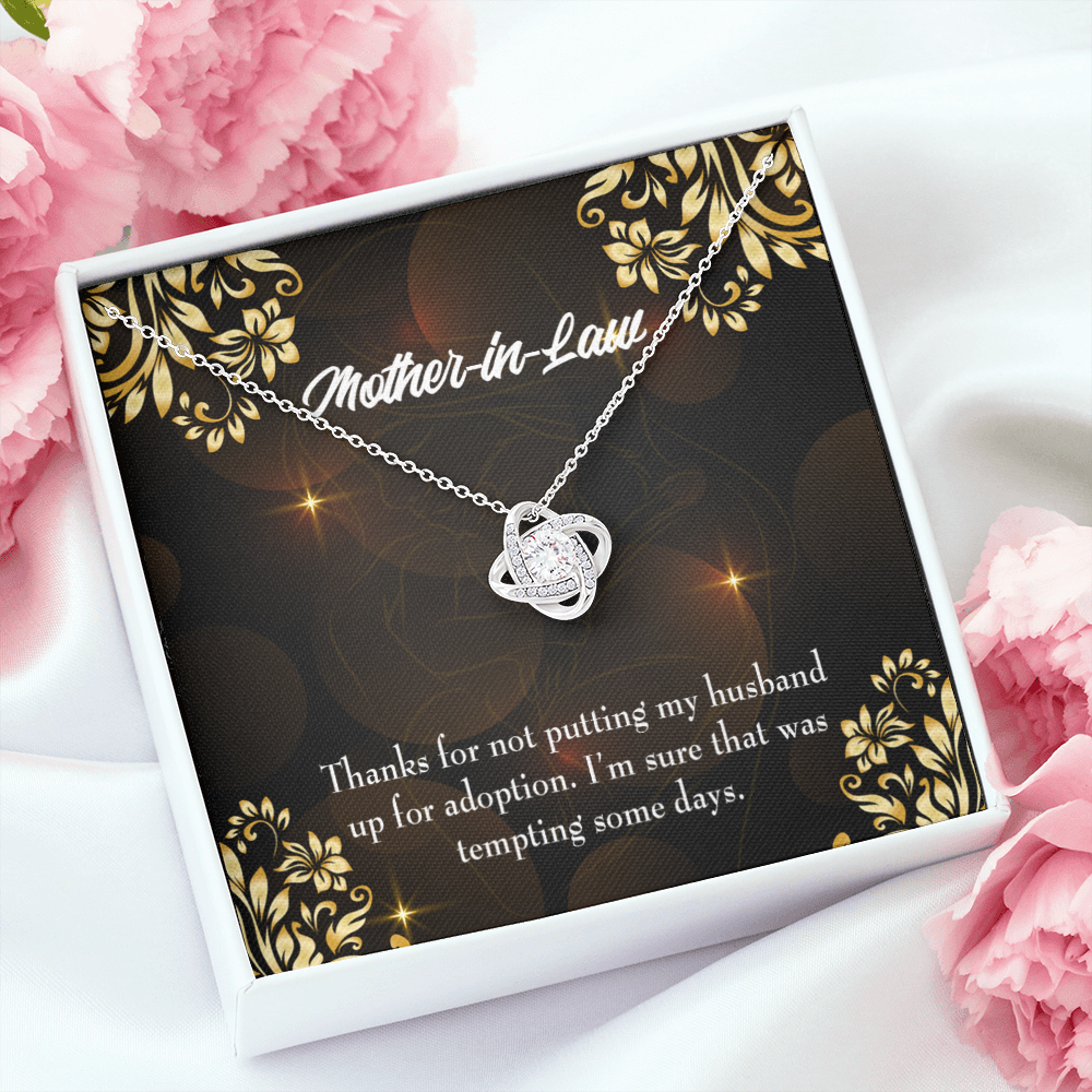 To My Mother-in-Law Funny Mother-in-Law Message Infinity Knot Necklace Message Card-Express Your Love Gifts