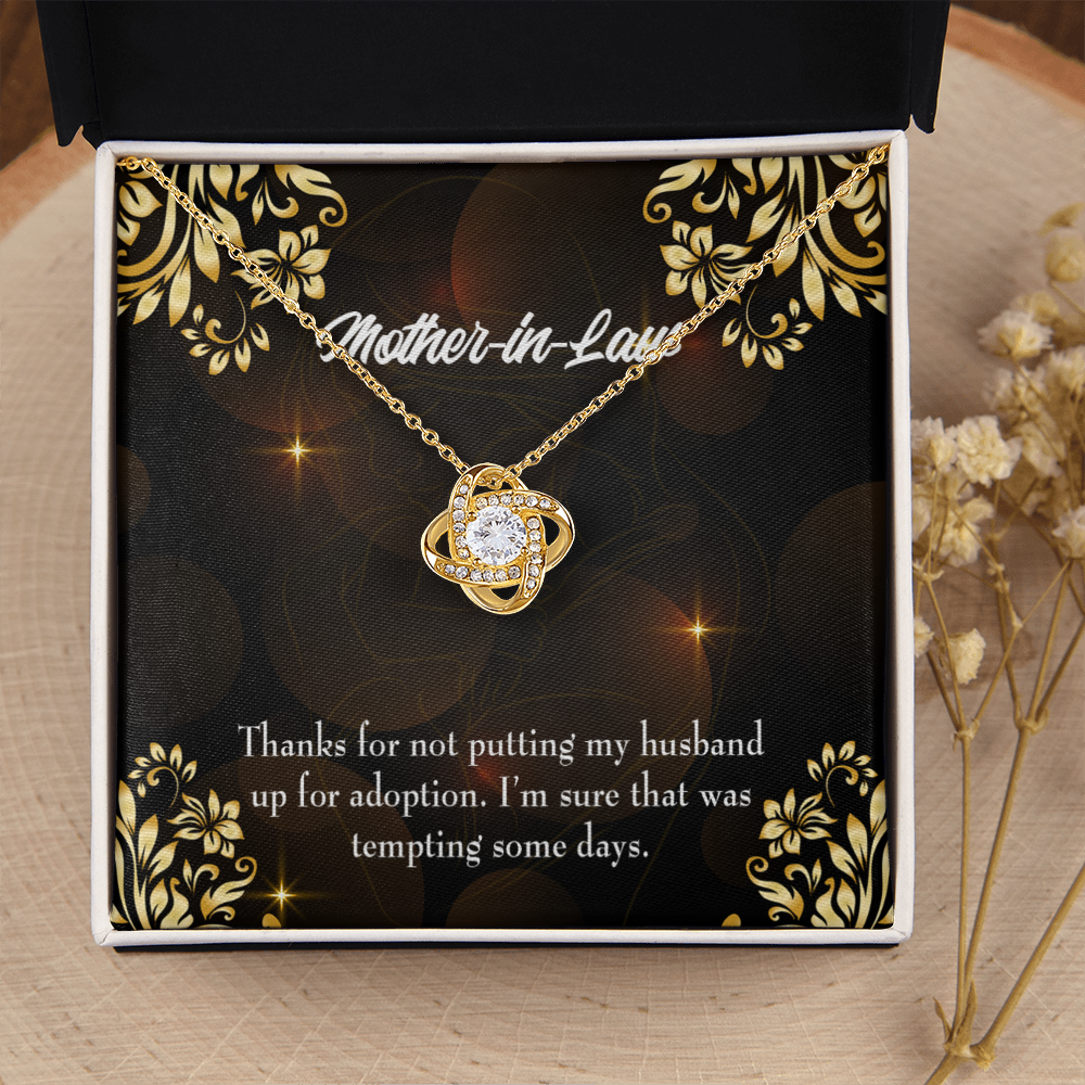 To My Mother-in-Law Funny Mother-in-Law Message Infinity Knot Necklace Message Card-Express Your Love Gifts