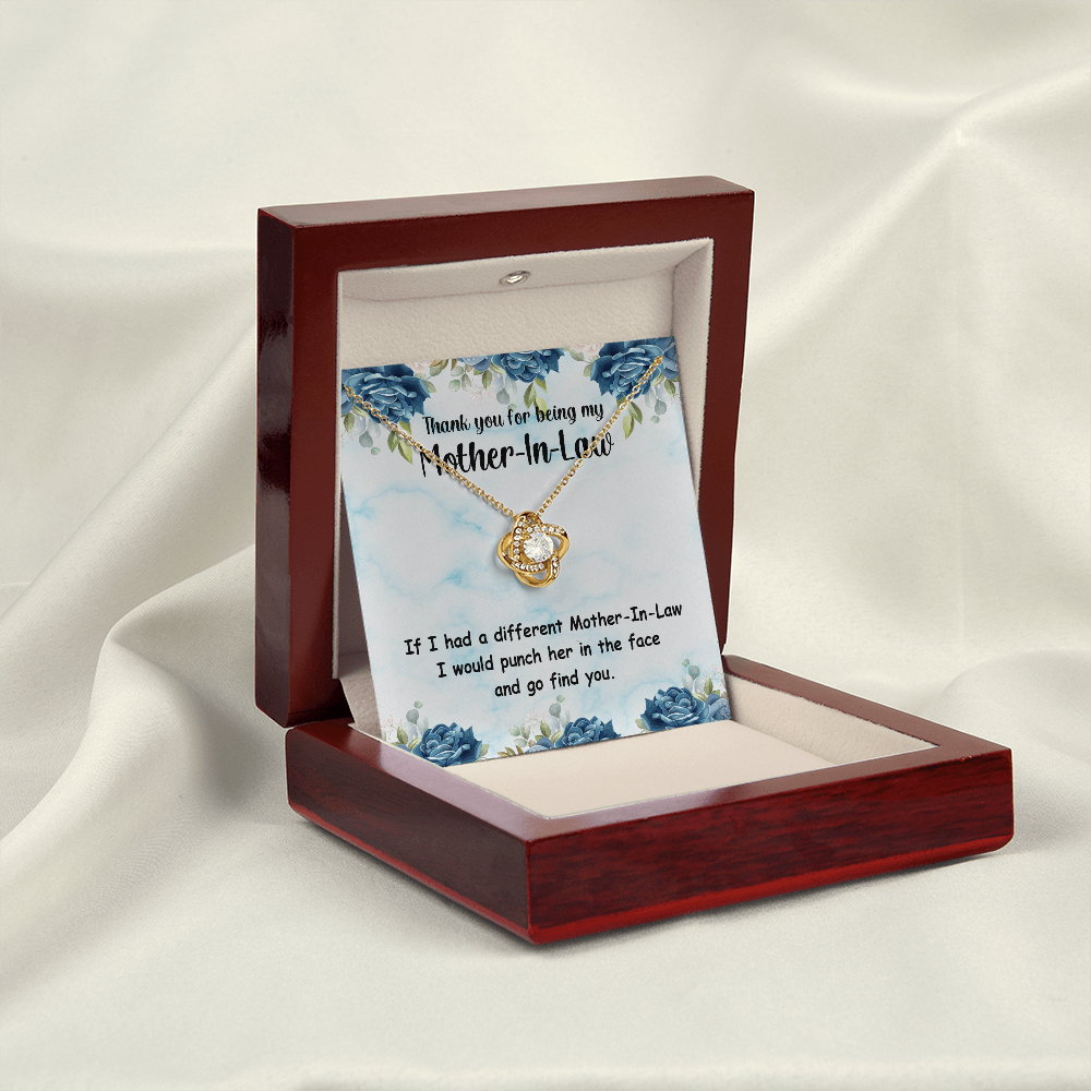 To My Mother-in-Law I Go Find You Infinity Knot Necklace Message Card-Express Your Love Gifts