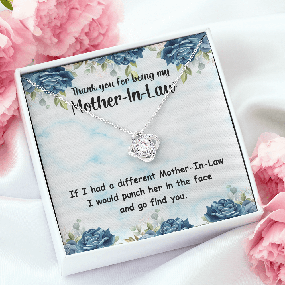 To My Mother-in-Law I Go Find You Infinity Knot Necklace Message Card-Express Your Love Gifts