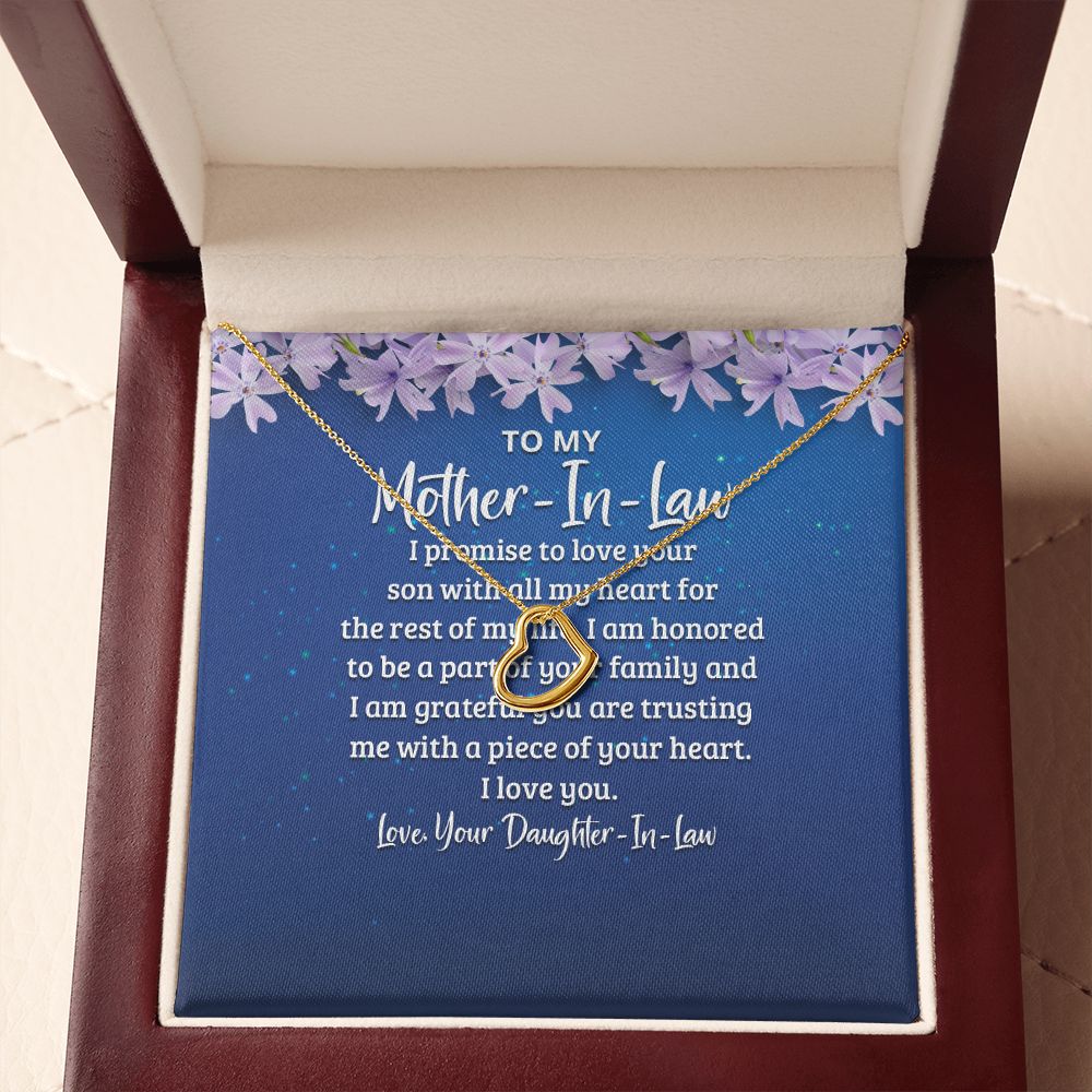 To My Mother-in-Law I Promise to Love Your Son Delicate Heart Necklace-Express Your Love Gifts