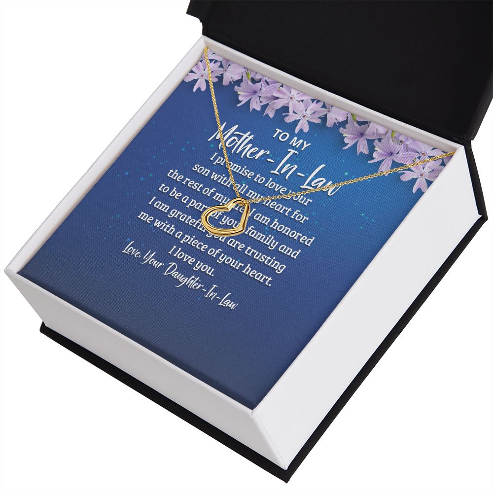 To My Mother-in-Law I Promise to Love Your Son Delicate Heart Necklace-Express Your Love Gifts