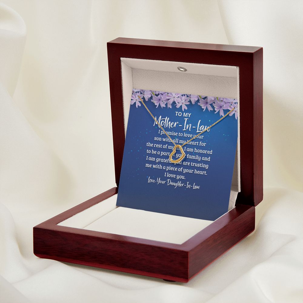 To My Mother-in-Law I Promise to Love Your Son Delicate Heart Necklace-Express Your Love Gifts