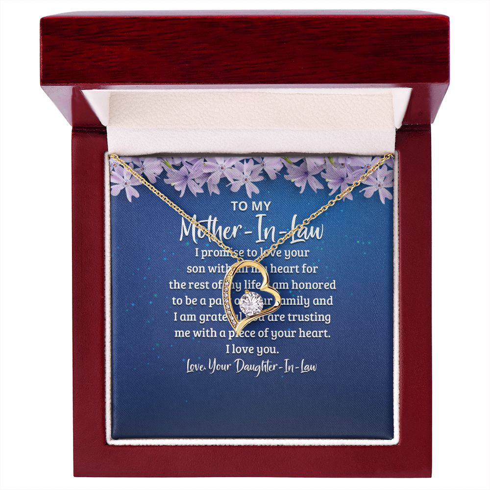 To My Mother-in-Law I Promise to Love Your Son Forever Necklace w Message Card-Express Your Love Gifts