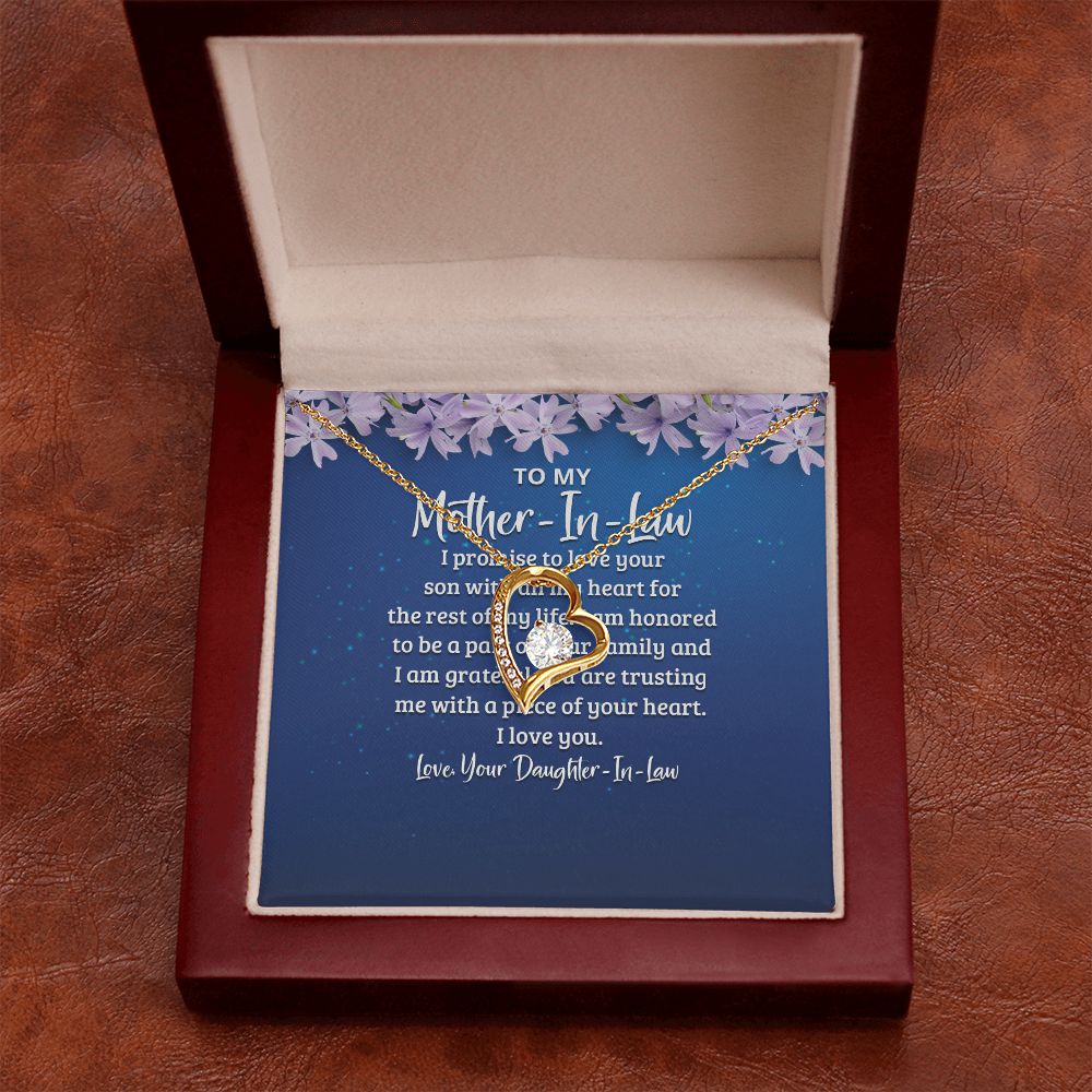 To My Mother-in-Law I Promise to Love Your Son Forever Necklace w Message Card-Express Your Love Gifts