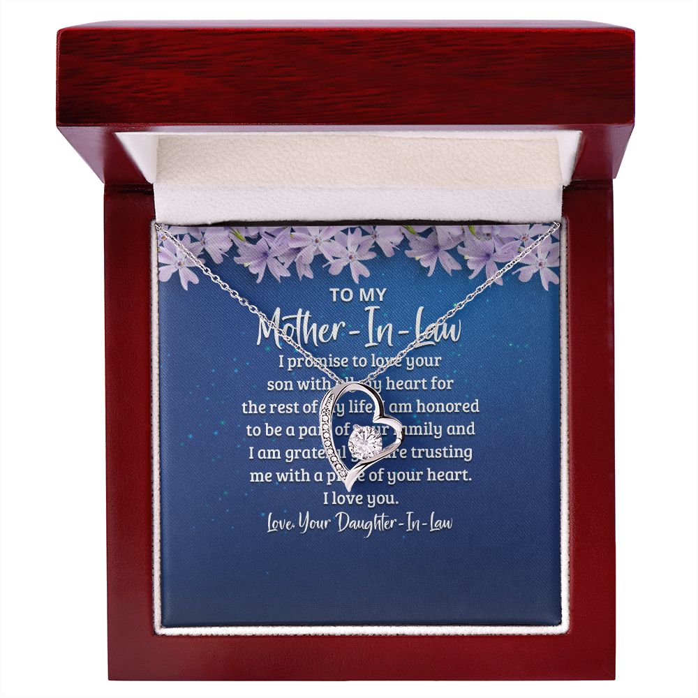 To My Mother-in-Law I Promise to Love Your Son Forever Necklace w Message Card-Express Your Love Gifts