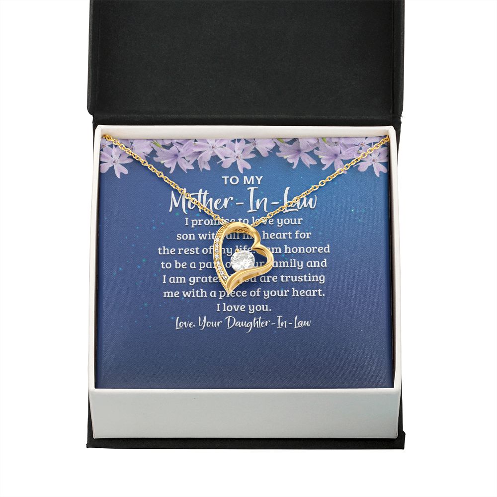 To My Mother-in-Law I Promise to Love Your Son Forever Necklace w Message Card-Express Your Love Gifts