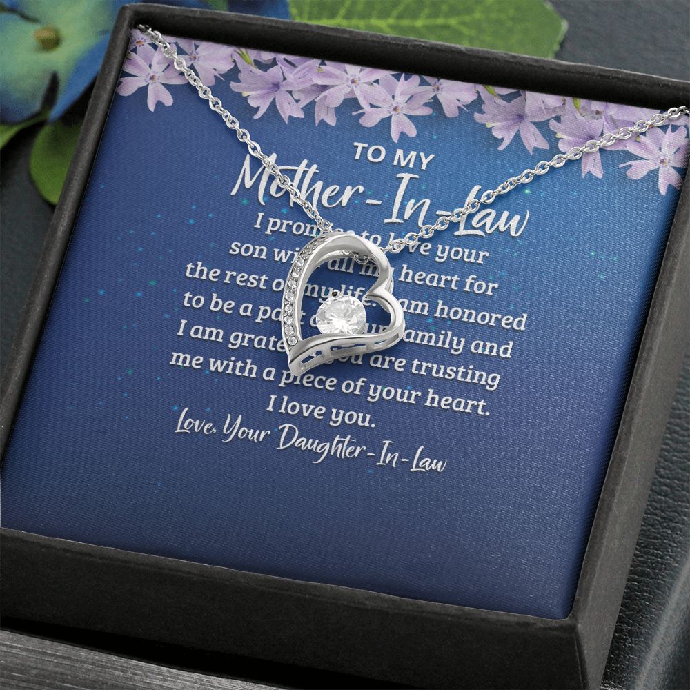 To My Mother-in-Law I Promise to Love Your Son Forever Necklace w Message Card-Express Your Love Gifts