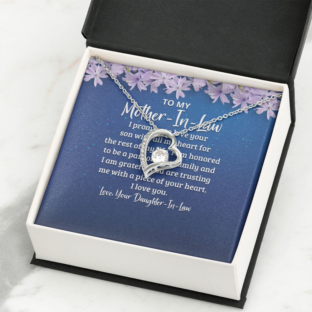 To My Mother-in-Law I Promise to Love Your Son Forever Necklace w Message Card-Express Your Love Gifts