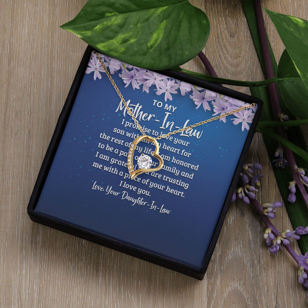To My Mother-in-Law I Promise to Love Your Son Forever Necklace w Message Card-Express Your Love Gifts