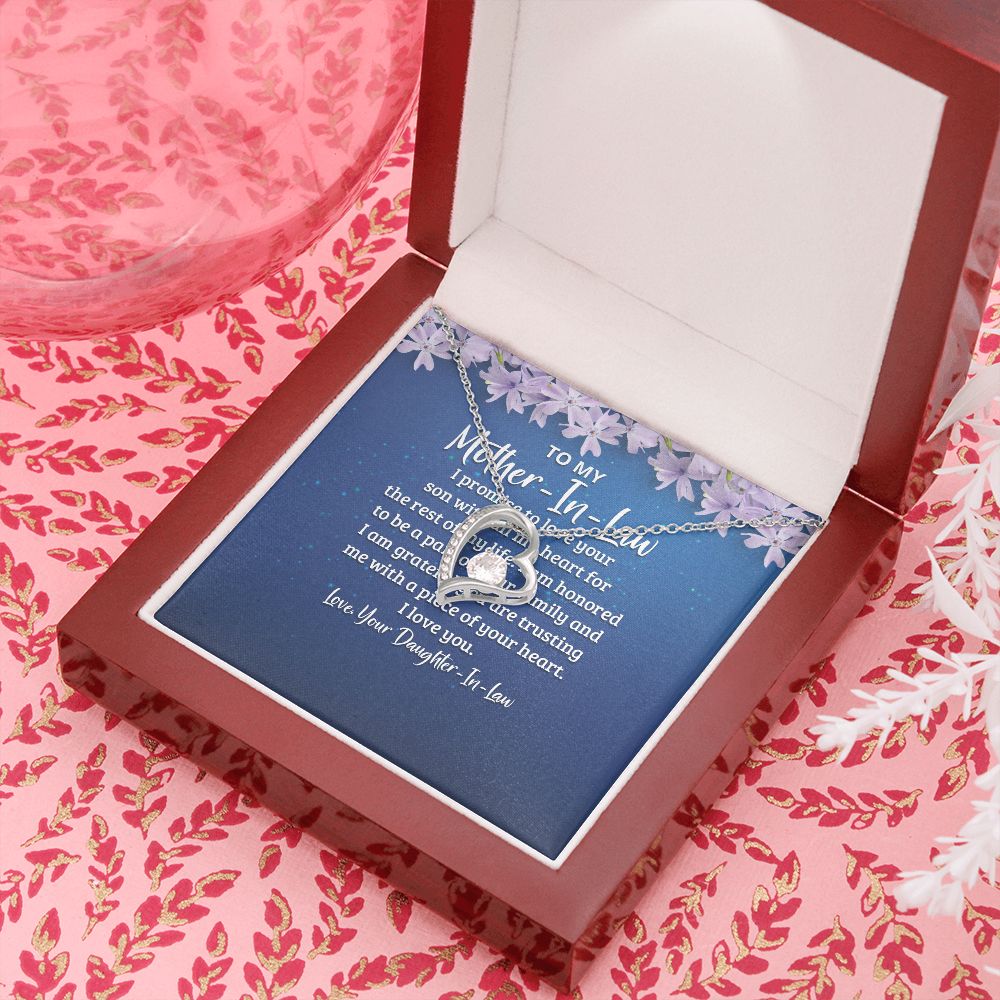 To My Mother-in-Law I Promise to Love Your Son Forever Necklace w Message Card-Express Your Love Gifts