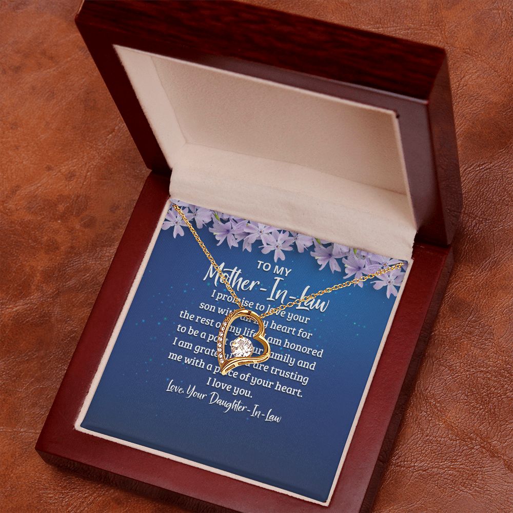 To My Mother-in-Law I Promise to Love Your Son Forever Necklace w Message Card-Express Your Love Gifts