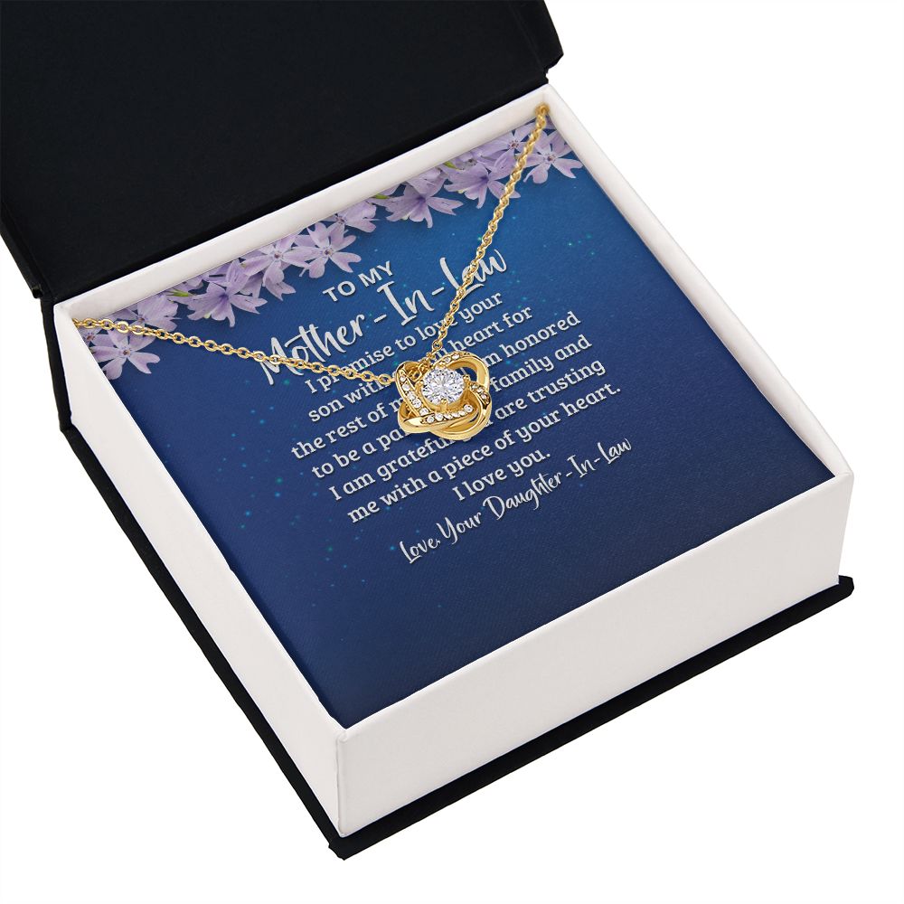 To My Mother-in-Law I Promise to Love Your Son Infinity Knot Necklace Message Card-Express Your Love Gifts