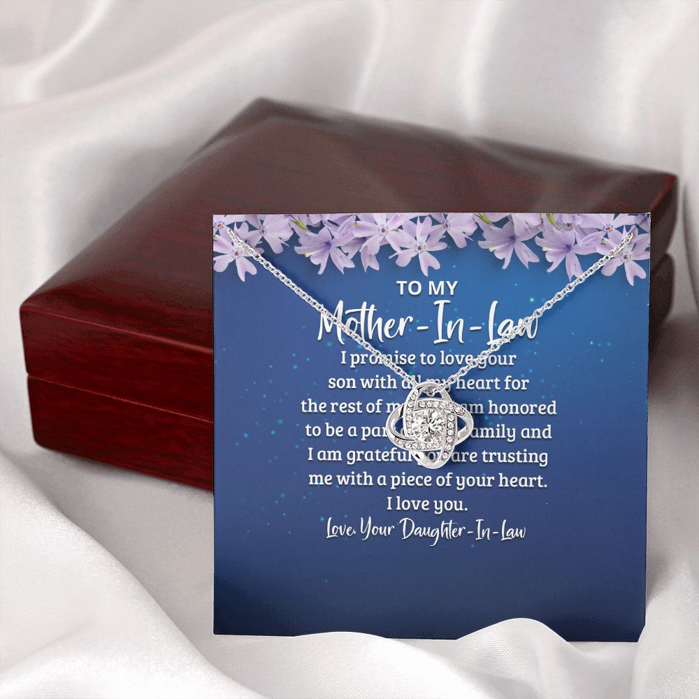 To My Mother-in-Law I Promise to Love Your Son Infinity Knot Necklace Message Card-Express Your Love Gifts