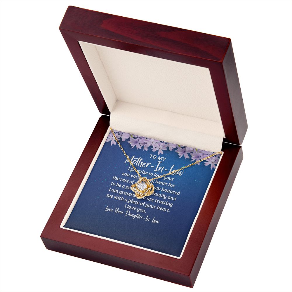 To My Mother-in-Law I Promise to Love Your Son Infinity Knot Necklace Message Card-Express Your Love Gifts