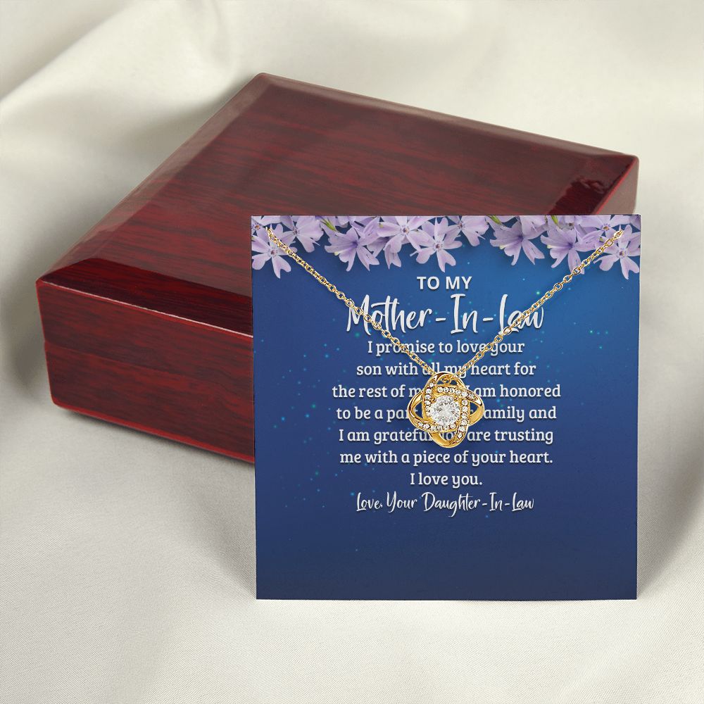 To My Mother-in-Law I Promise to Love Your Son Infinity Knot Necklace Message Card-Express Your Love Gifts