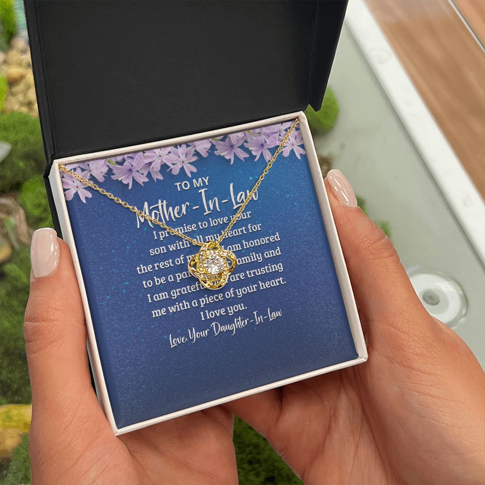 To My Mother-in-Law I Promise to Love Your Son Infinity Knot Necklace Message Card-Express Your Love Gifts