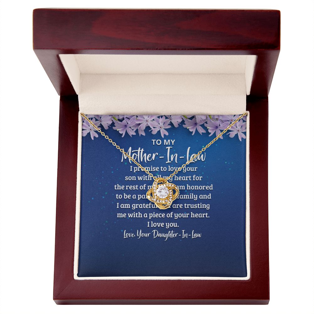 To My Mother-in-Law I Promise to Love Your Son Infinity Knot Necklace Message Card-Express Your Love Gifts