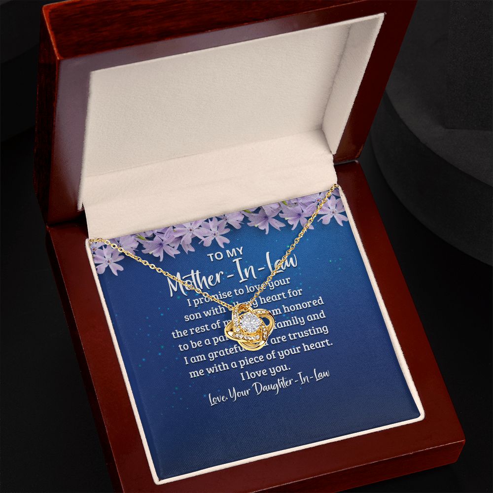 To My Mother-in-Law I Promise to Love Your Son Infinity Knot Necklace Message Card-Express Your Love Gifts