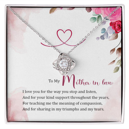 To My Mother-in-Law Infinity Knot Necklace Message Card-Express Your Love Gifts