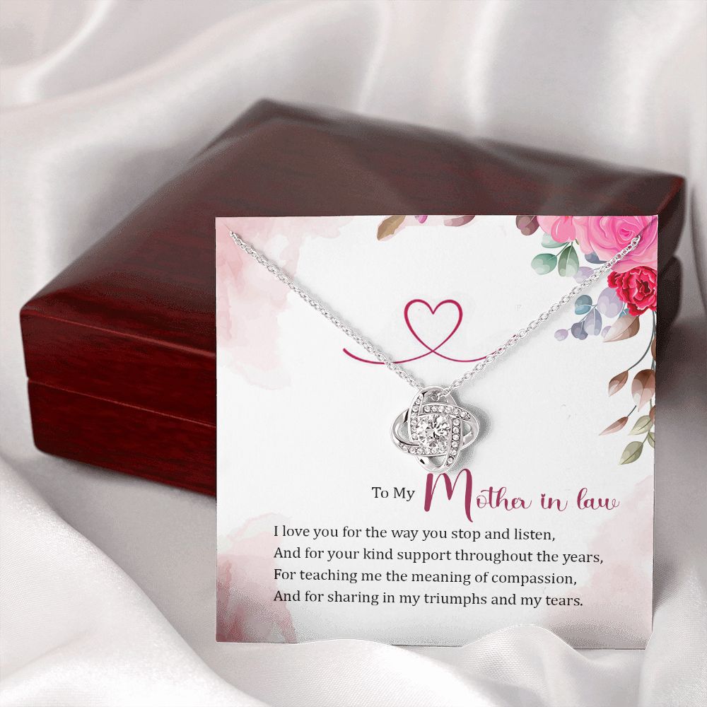 To My Mother-in-Law Infinity Knot Necklace Message Card-Express Your Love Gifts