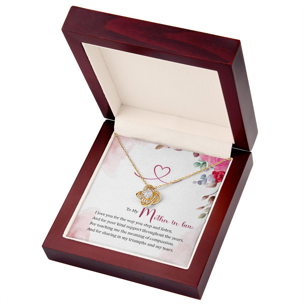 To My Mother-in-Law Infinity Knot Necklace Message Card-Express Your Love Gifts