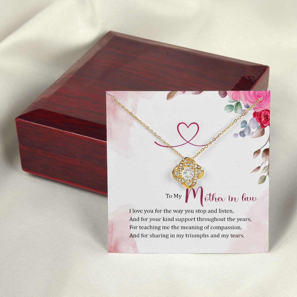 To My Mother-in-Law Infinity Knot Necklace Message Card-Express Your Love Gifts