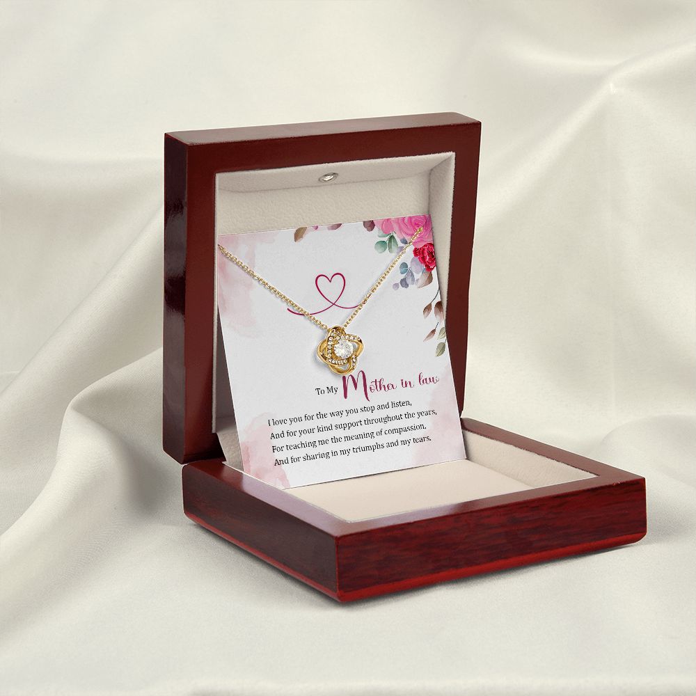 To My Mother-in-Law Infinity Knot Necklace Message Card-Express Your Love Gifts