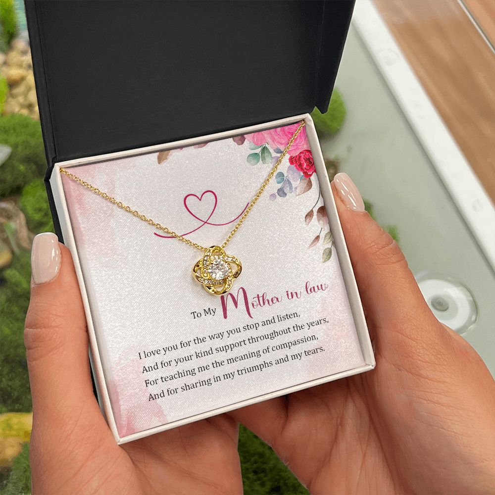 To My Mother-in-Law Infinity Knot Necklace Message Card-Express Your Love Gifts