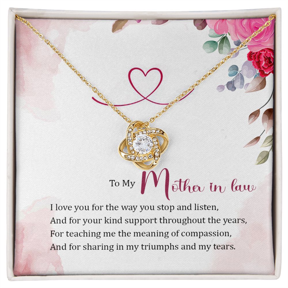 To My Mother-in-Law Infinity Knot Necklace Message Card-Express Your Love Gifts