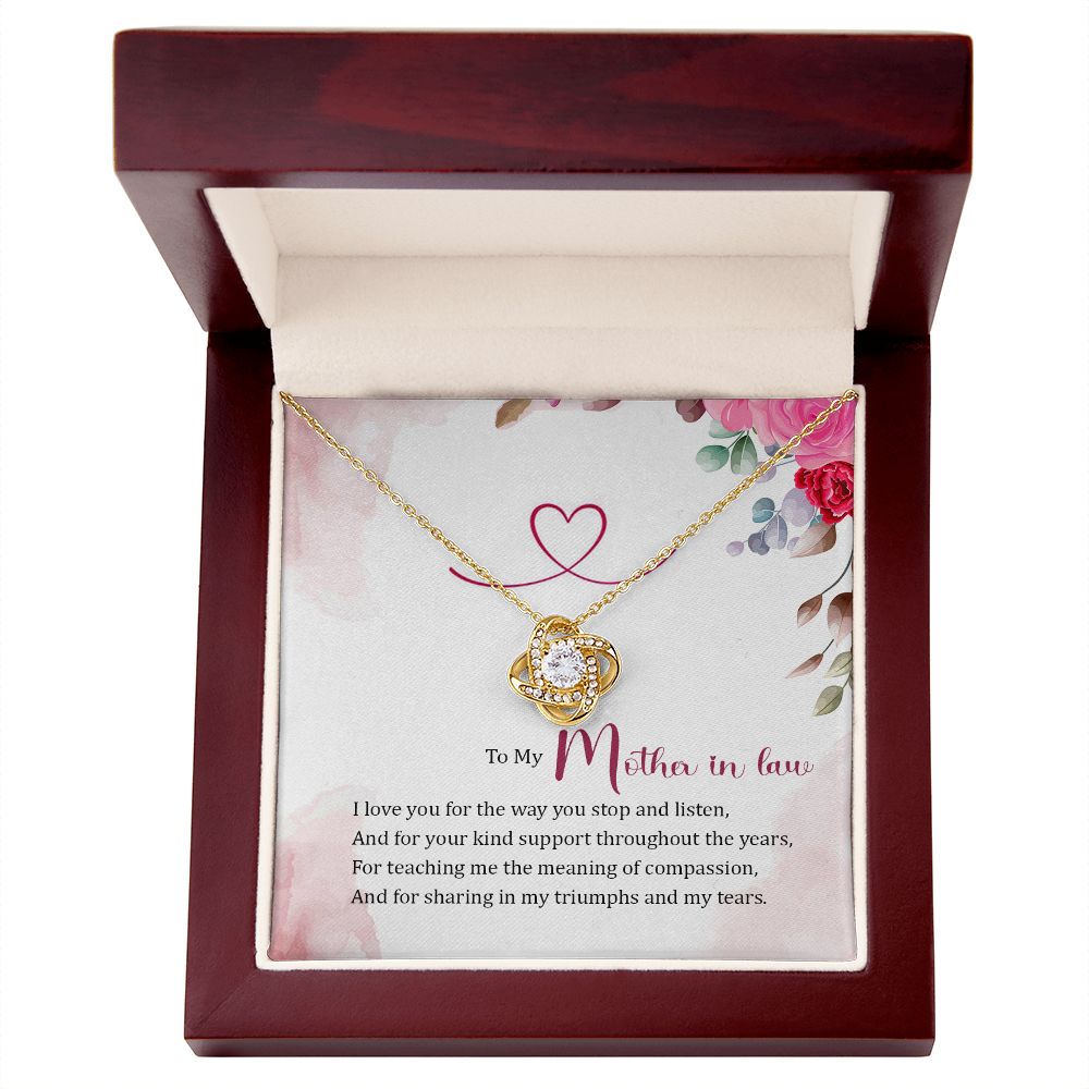 To My Mother-in-Law Infinity Knot Necklace Message Card-Express Your Love Gifts