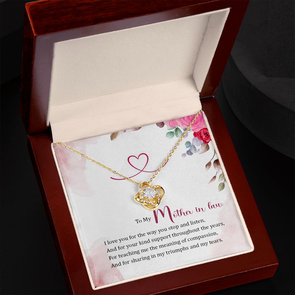 To My Mother-in-Law Infinity Knot Necklace Message Card-Express Your Love Gifts