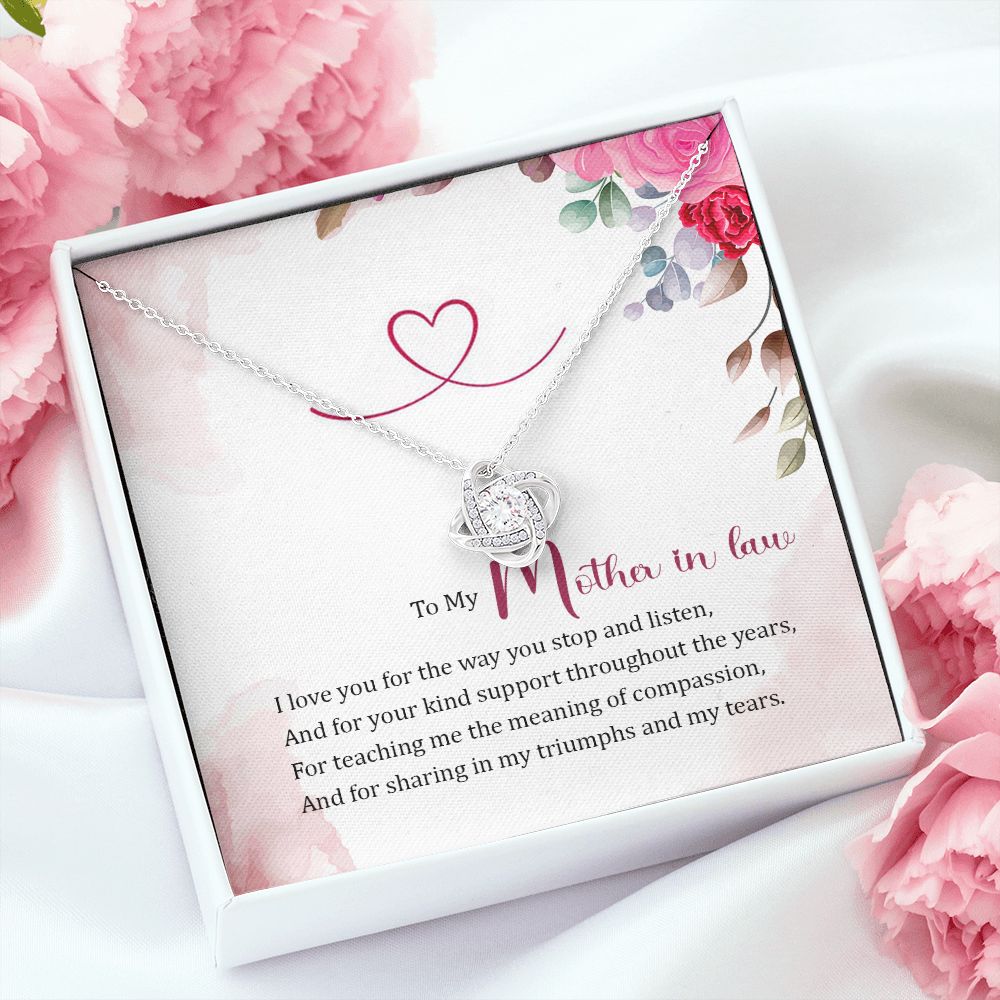 To My Mother-in-Law Infinity Knot Necklace Message Card-Express Your Love Gifts