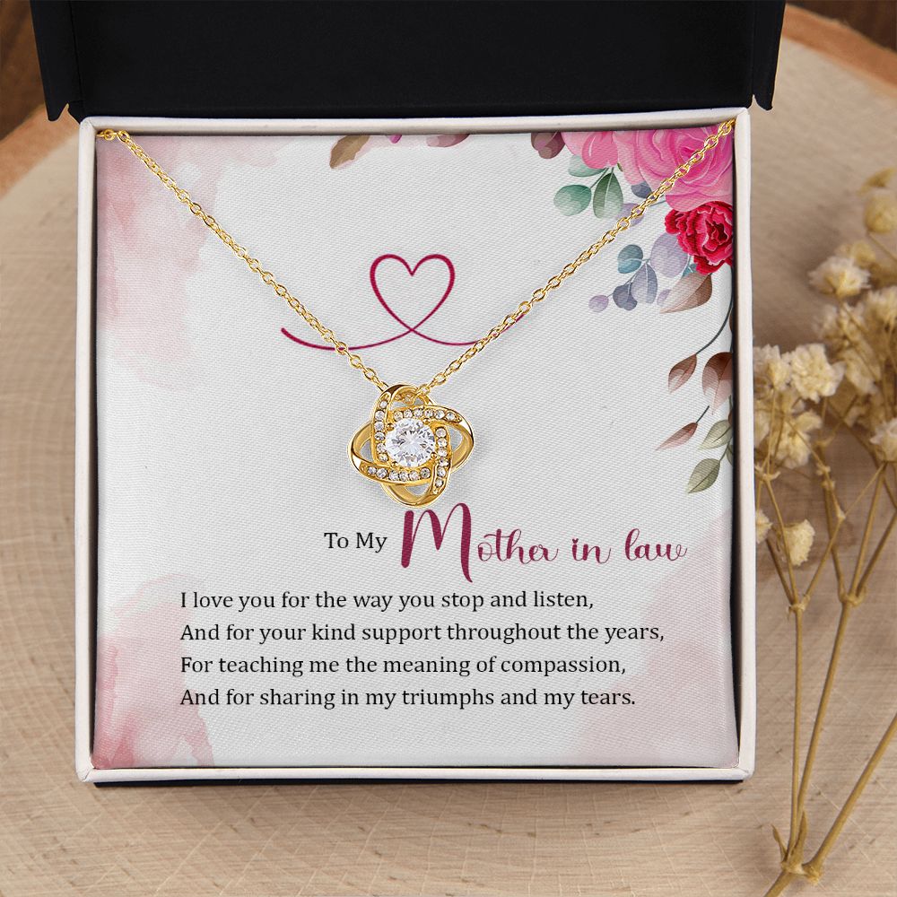 To My Mother-in-Law Infinity Knot Necklace Message Card-Express Your Love Gifts