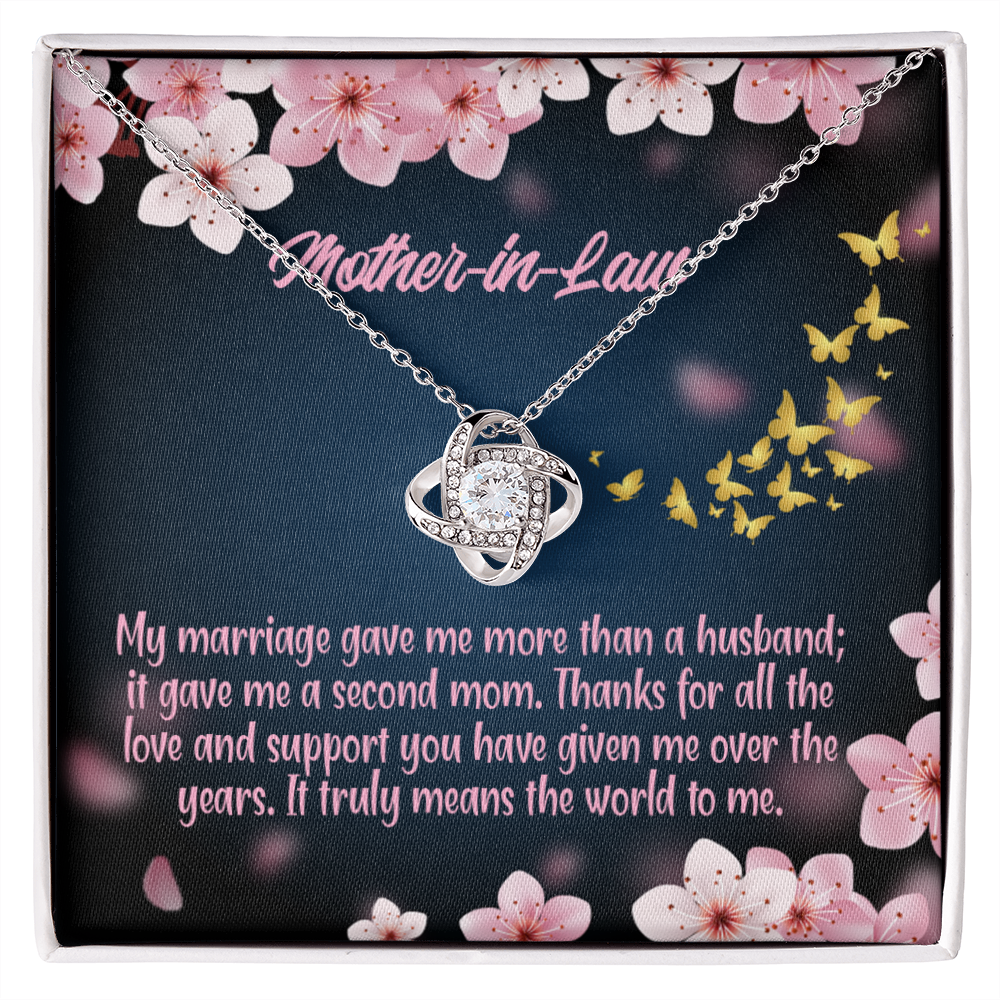 To My Mother-in-Law Marriage Second Mom Infinity Knot Necklace Message Card-Express Your Love Gifts