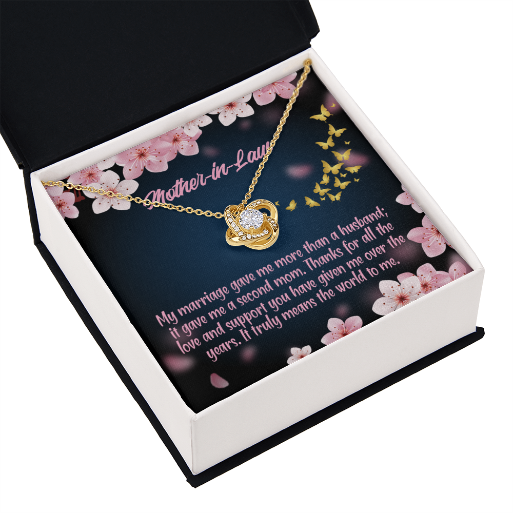 To My Mother-in-Law Marriage Second Mom Infinity Knot Necklace Message Card-Express Your Love Gifts