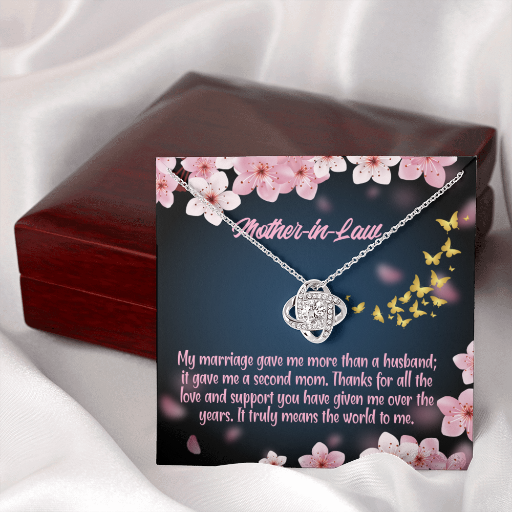 To My Mother-in-Law Marriage Second Mom Infinity Knot Necklace Message Card-Express Your Love Gifts