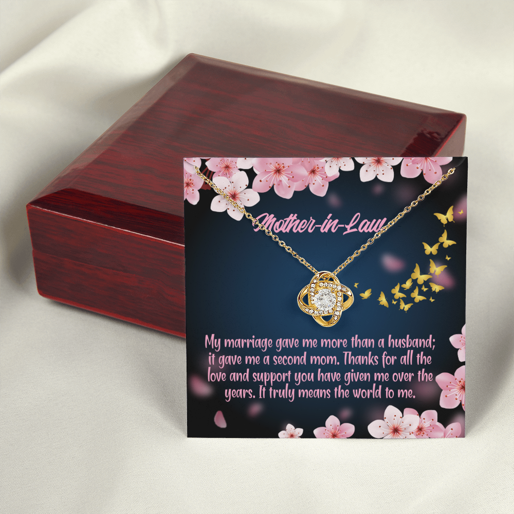 To My Mother-in-Law Marriage Second Mom Infinity Knot Necklace Message Card-Express Your Love Gifts