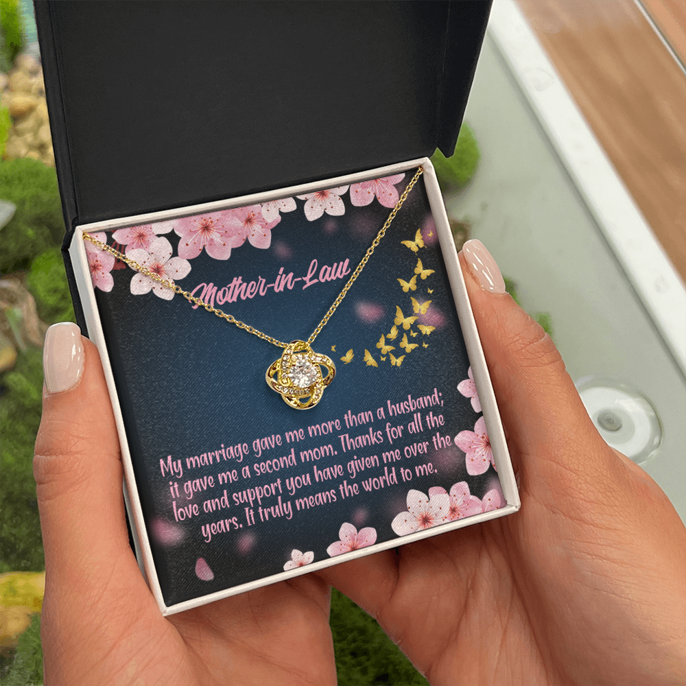 To My Mother-in-Law Marriage Second Mom Infinity Knot Necklace Message Card-Express Your Love Gifts