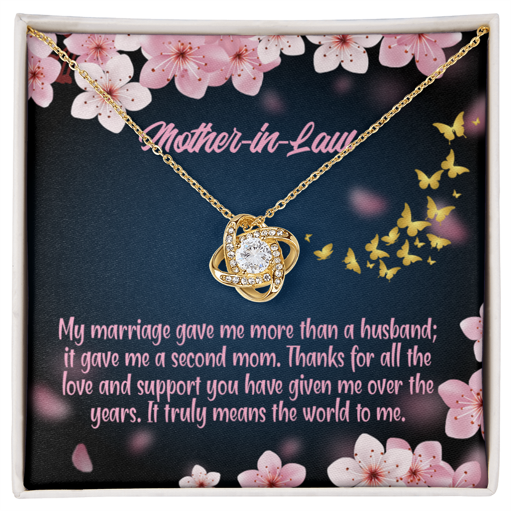 To My Mother-in-Law Marriage Second Mom Infinity Knot Necklace Message Card-Express Your Love Gifts