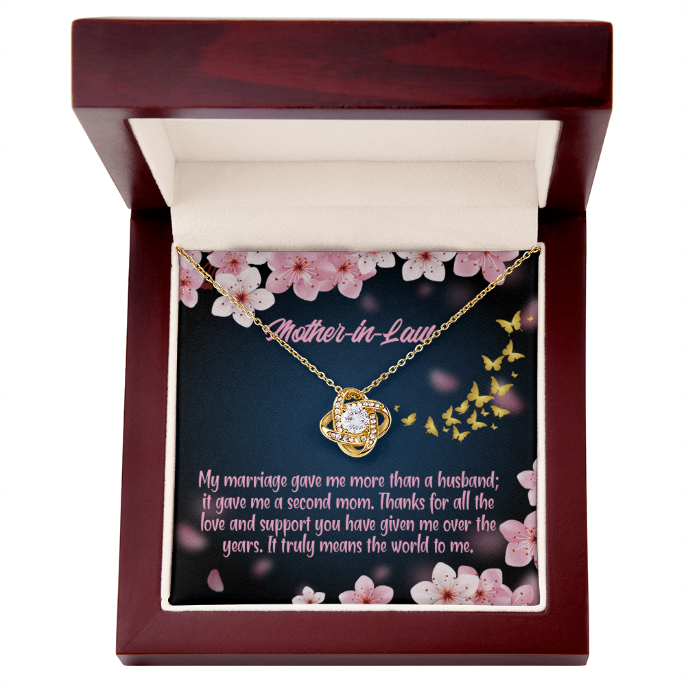 To My Mother-in-Law Marriage Second Mom Infinity Knot Necklace Message Card-Express Your Love Gifts