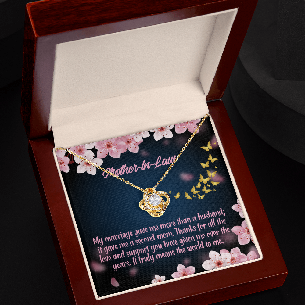 To My Mother-in-Law Marriage Second Mom Infinity Knot Necklace Message Card-Express Your Love Gifts