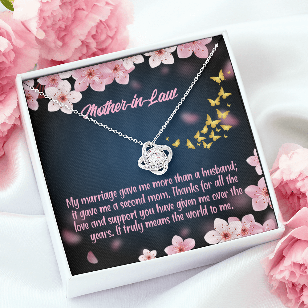 To My Mother-in-Law Marriage Second Mom Infinity Knot Necklace Message Card-Express Your Love Gifts